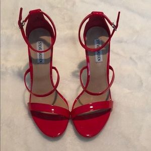 Steve Madden Red Leather heels NEVER WORN